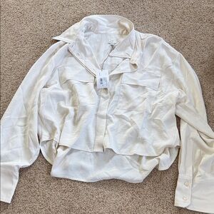 NWT a new day White Button-Down Women's Shirt